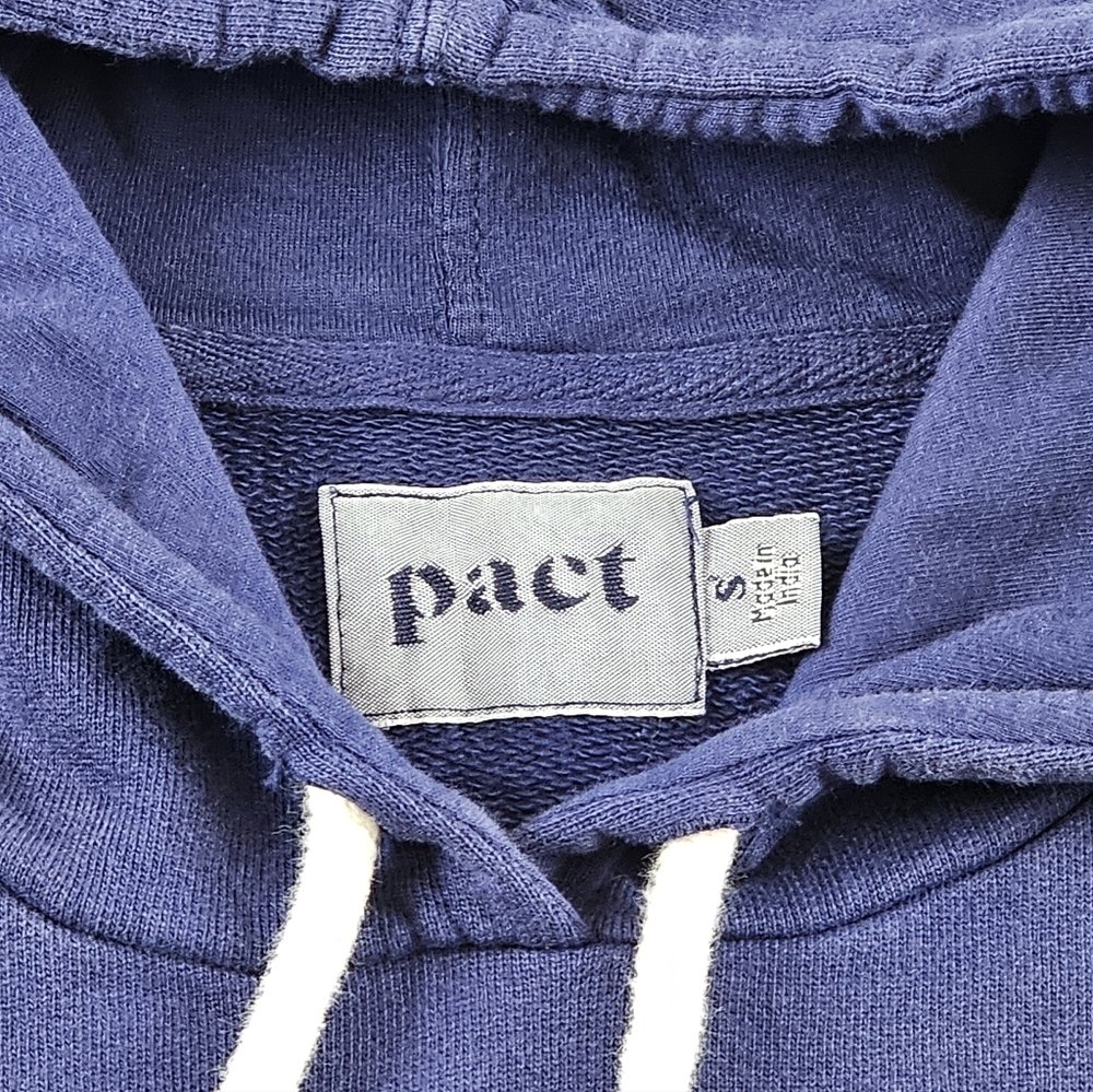 Pact Hoodie Sweatshirt Dress Womens Small blue organic cotton - Picture 4 of 11
